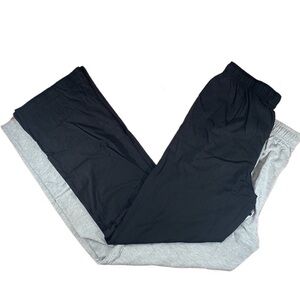 CYZ Comfortable Jersey Cotton Knit Lounge Sleep Pants - Black Grey - 2 pack